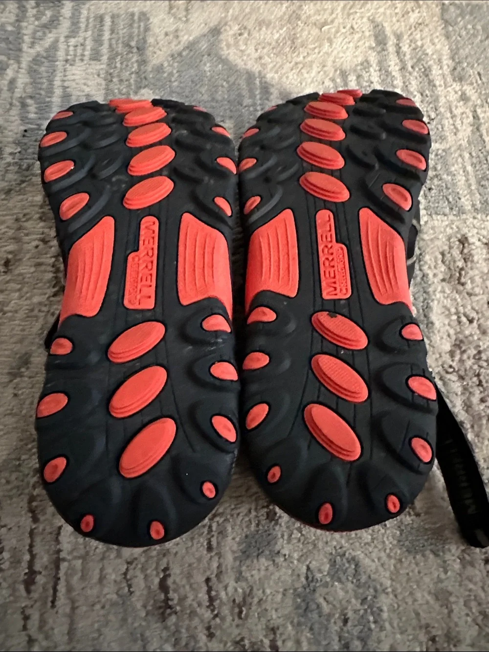 Merrell Men's Black Sandal Sneakers with Subtle Red Accents